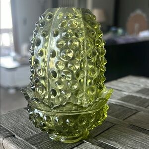 Fenton Vintage Green Hobnail fairy light